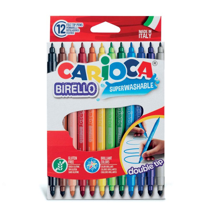 Carioca Birello dual tip markers set 12 or 24 pcs