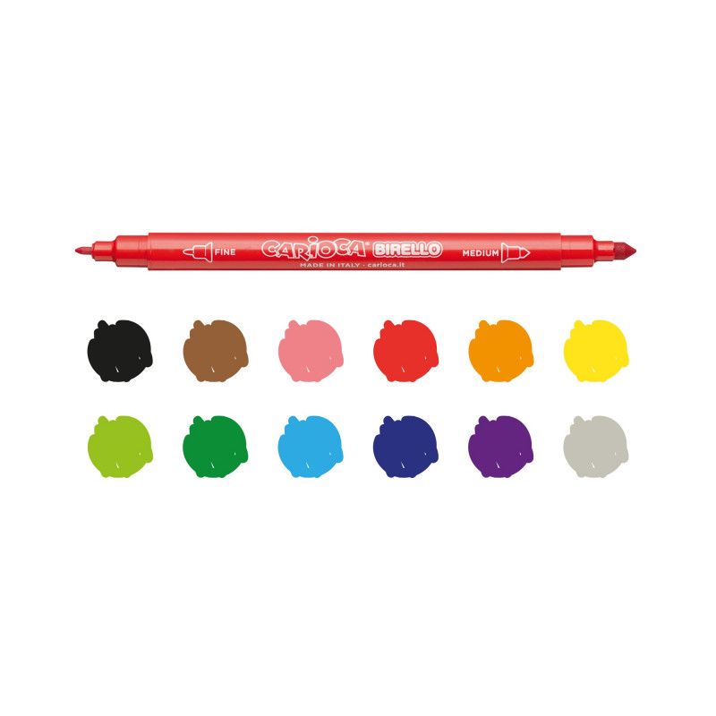 Carioca Birello dual tip markers set 12 or 24 pcs