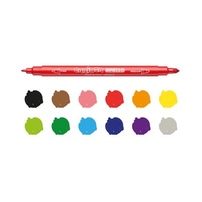 Carioca Birello dual tip markers set 12 or 24 pcs