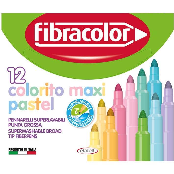Fibracolor pastel markers 6mm broad tip