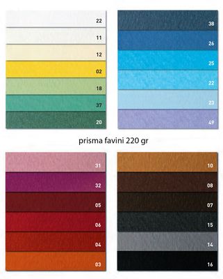 Favini Prisma cardstock 70x100 220gsm Vibrant Colors