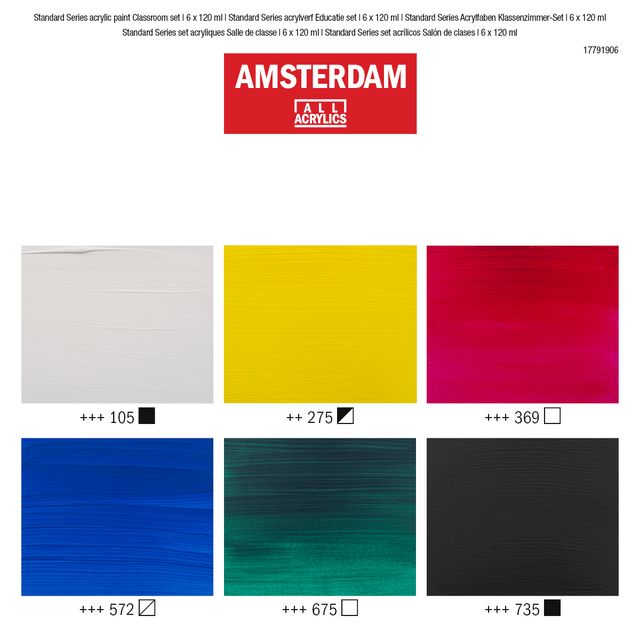 Amsterdam Acrylic Paint Classroom Set 6 x 120ml