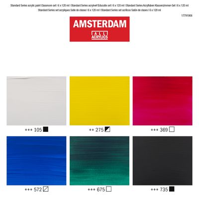 Amsterdam Acrylic Paint Classroom Set 6 x 120ml