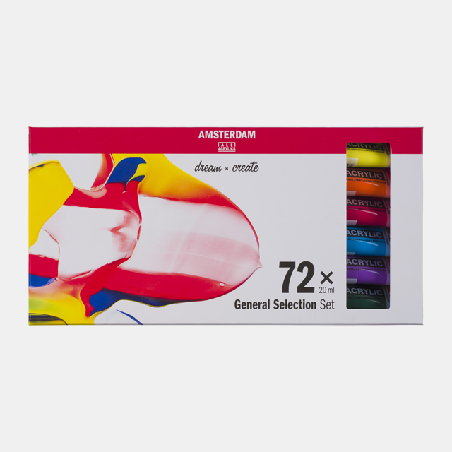 Amsterdam Acrylic Paint Set 72 Colors x 20ml Professional