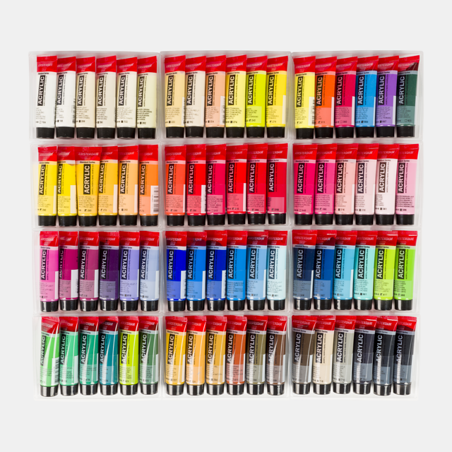 Amsterdam Acrylic Paint Set 72 Colors x 20ml Professional