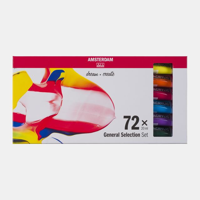 Amsterdam Acrylic Paint Set 72 Colors x 20ml Professional
