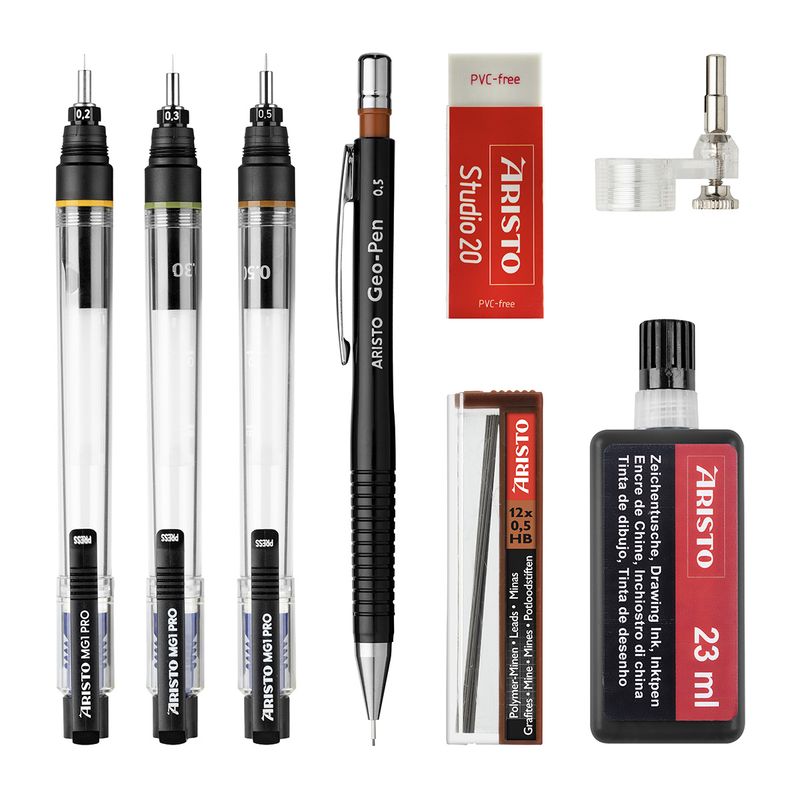 Aristo MG1 PRO Technical Pen Set 0.20 0.40 0.60