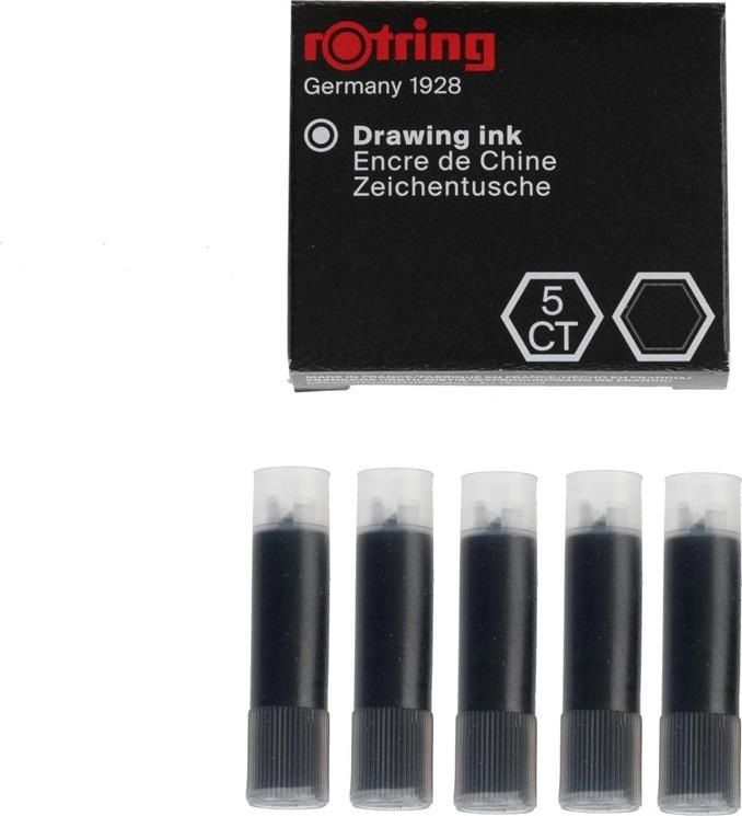 Rotring Isograph Ink Cartridges Set 5pcs Black