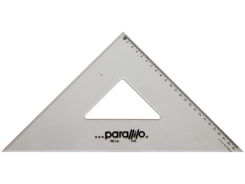 Parallilo Triangle 45° 36cm with Ink Edge and Scale