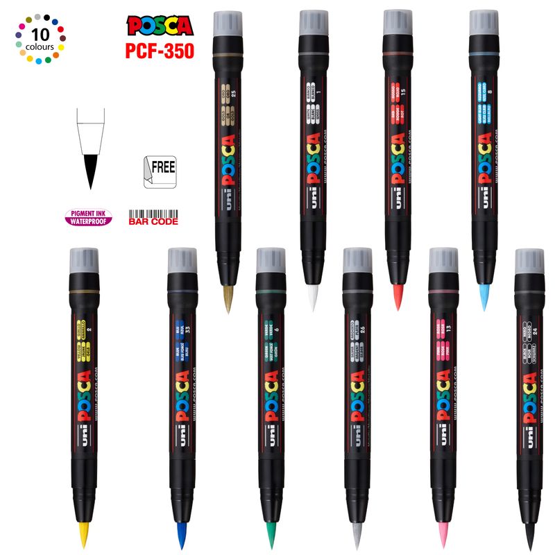 Uni Posca PCF-350 acrylic marker brush tip
