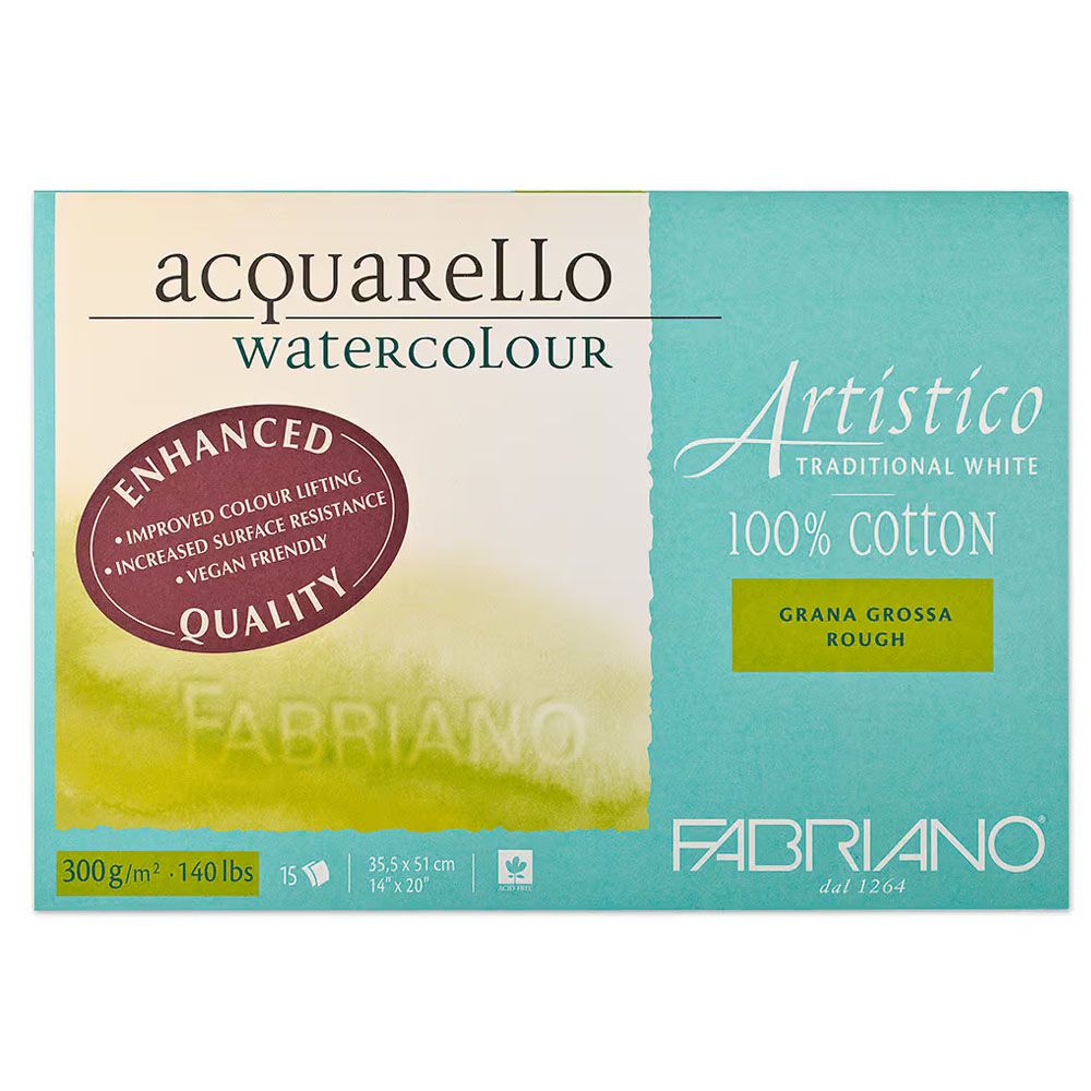 Fabriano Artistico Watercolour Rough Pad 300gsm 12.5x18cm 25 Sheets