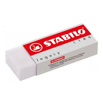 STABILO Legacy Eraser 1186 White Self Cleaning Clean Erasing