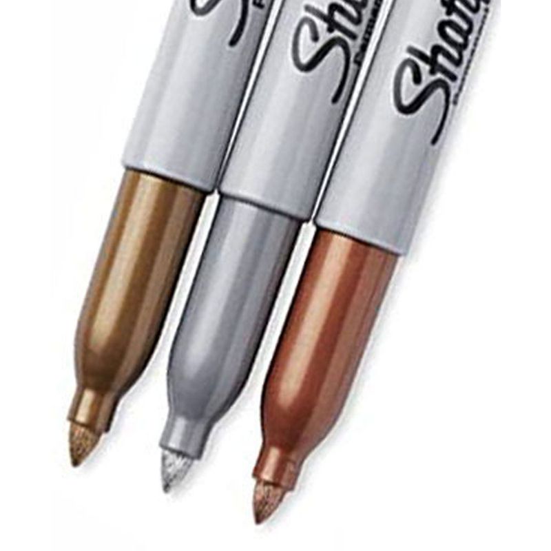 Sharpie Permanent Markers Metallic Fine Tip set 3pcs 1