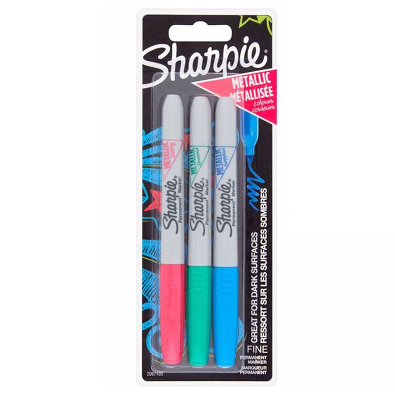 Sharpie Permanent Markers Metallic Fine Tip set 3pcs 2