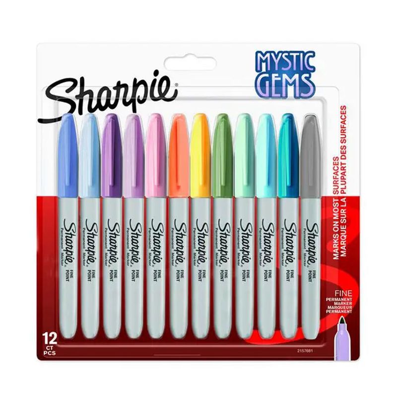 Sharpie Permanent Markers Fine Tip pastel colors set 12 pcs