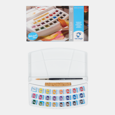 Van Gogh Watercolour Set 24 Pans Plastic Box