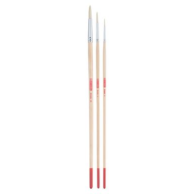 Art Creation natural Hog hair oil/acrylics brushes set round (2-6-10)