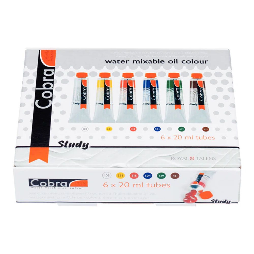 Cobra Study Water Mixable Oil Paint Set 6x20ml