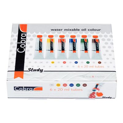 Cobra Study Water Mixable Oil Paint Set 6x20ml
