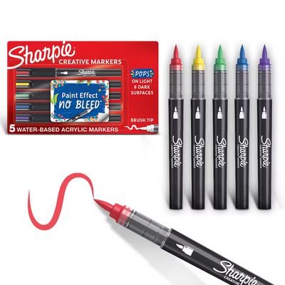 Sharpie Creative Acrylic Markers Set 5 Brush Tip