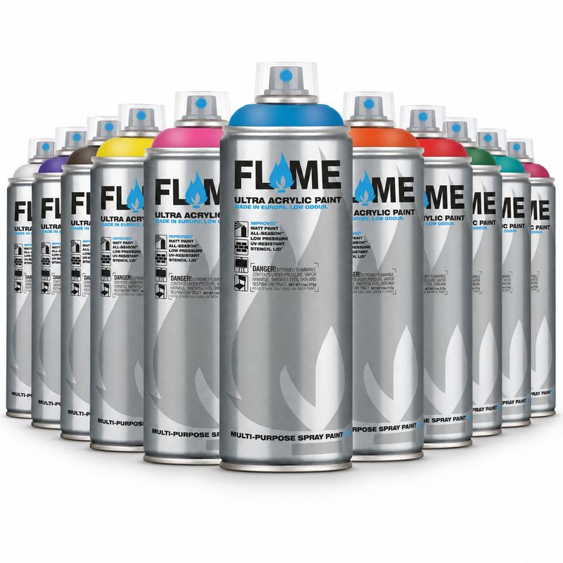 Flame Blue Acrylic graffiti spray 400ml for precision and detail work