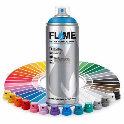 Flame Blue Acrylic graffiti spray 400ml for precision and detail work
