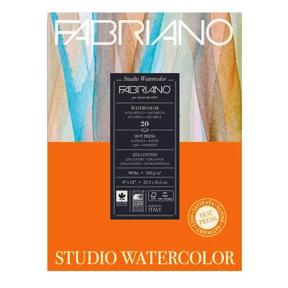 Fabriano Watercolour Pad 200gsm 25% Cotton 20.3x25.4cm