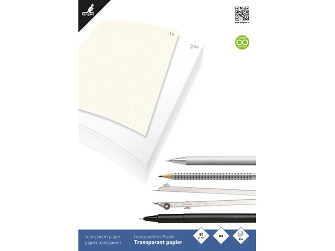 Kangaro Transparent Drawing Pad A4 80gsm 25 Sheets