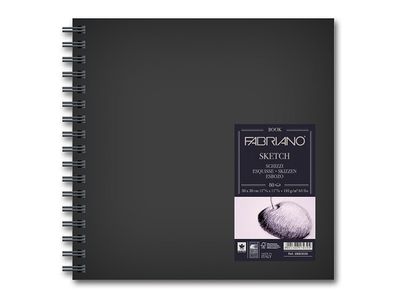 Fabriano Book Spiral Sketchbook 15x15cm 110gsm 80 Sheets