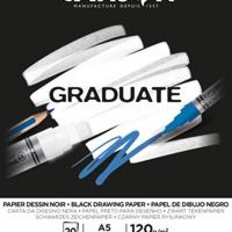 Canson Graduate Black Drawing Pad 120gsm 20 Sheets