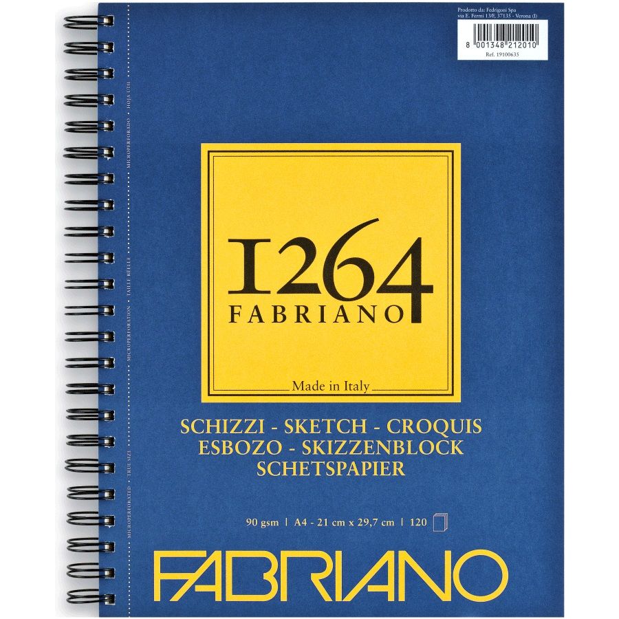 Fabriano 1264 Sketch Spiral Landscape A4 90gsm 120 Sheets