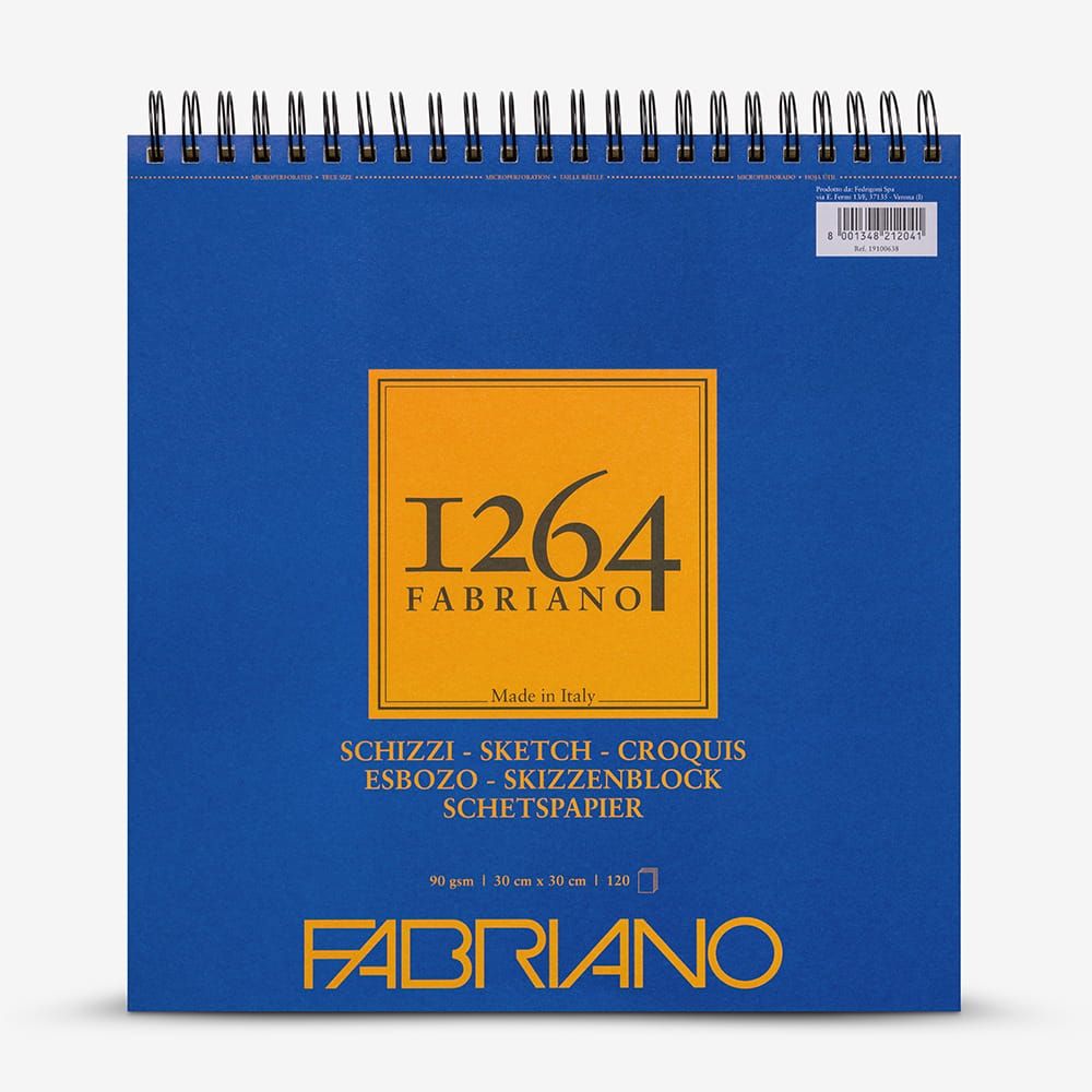 Fabriano 1264 Sketch Spiral Pad 30x30cm 90gsm 120 Sheets