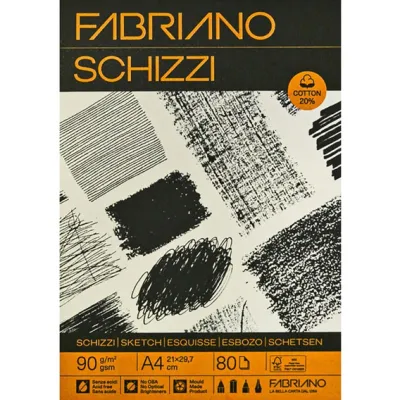 Fabriano Schizzi Sketch Pad A4 90gsm 80 Sheets