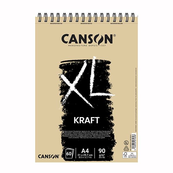 Canson XL Kraft A4 Spiral Sketchbook 90gsm