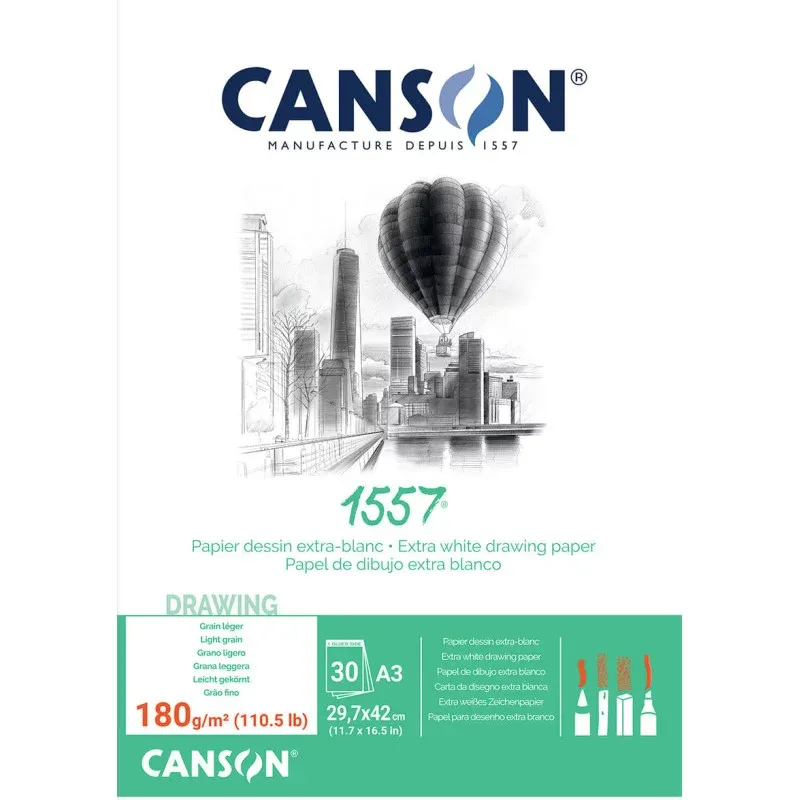 Canson Dessin 1557 Drawing Pad A3 180gsm 30 Sheets