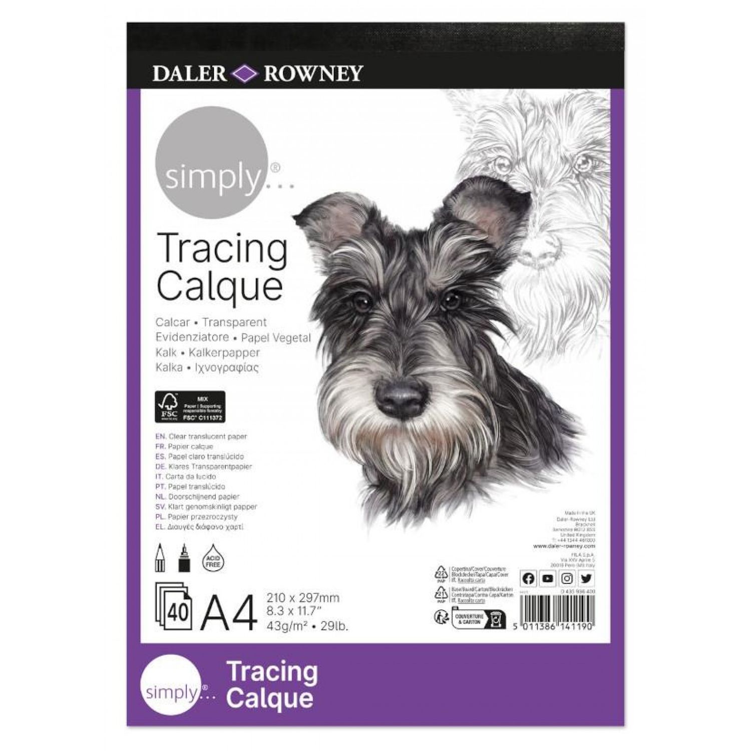 Daler Rowney Simply Tracing Pad A4 40 Sheets