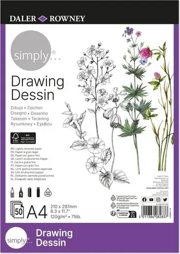 Daler Rowney Simply Drawing Paper Pad A4 120gsm
