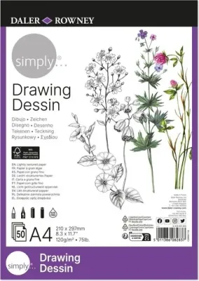 Daler Rowney Simply Drawing Paper Pad A4 120gsm