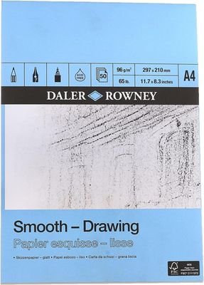 Daler Rowney Smooth Drawing Pad A4 96gsm 50 Sheets