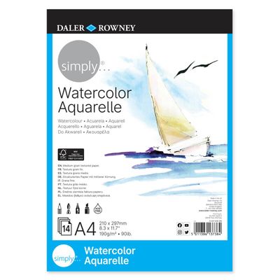 Daler Rowney Simply Watercolour Paper Pad A4 190gsm