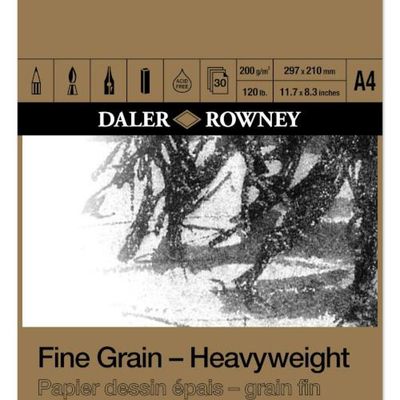 Daler Rowney Fine Grain Heavyweight Pad 200gsm 30 Sheets