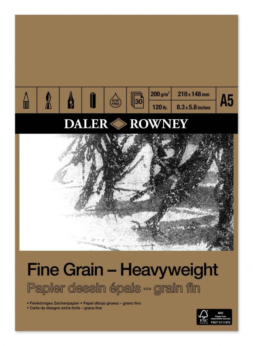 Daler Rowney Fine Grain Heavyweight Pad 200gsm 30 Sheets