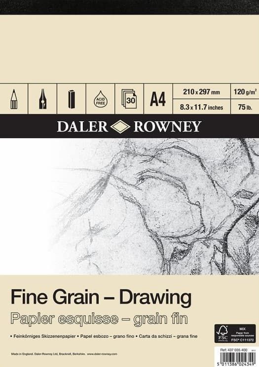 Daler Rowney Fine Grain Drawing Pad A4 120gsm 30 Sheets