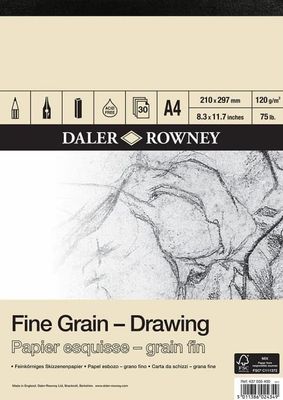 Daler Rowney Fine Grain Drawing Pad A4 120gsm 30 Sheets