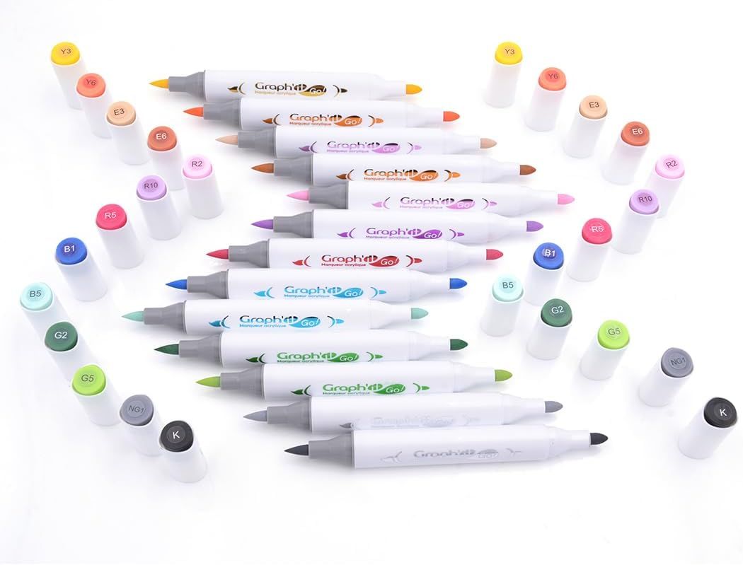 Graph'It Go Double Tip Acrylic Markers Brush &amp; Bullet