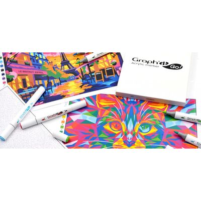 Graph'It Go Double Tip Acrylic Markers Brush & Bullet