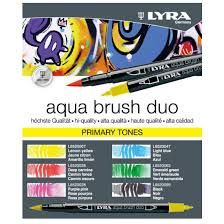 Lyra Aqua Brush Duo Primary Tones Dual Tip Markers Set of 6