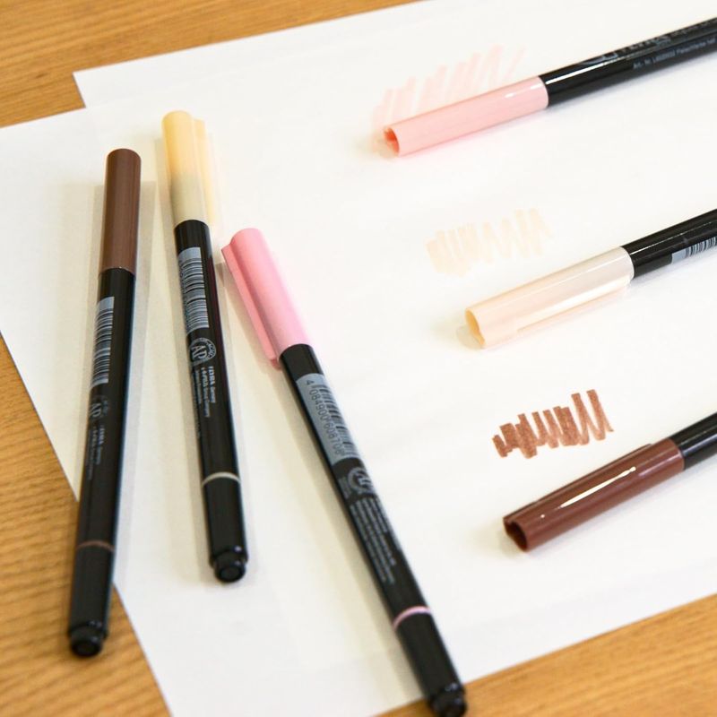 Lyra Aqua Brush Duo Skin Tones Watercolor Markers Set of 6
