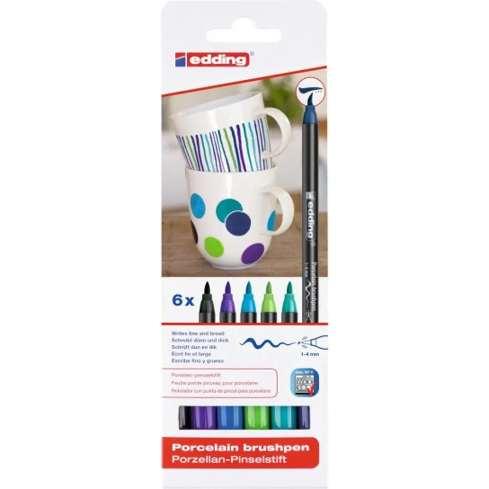 Edding 4200 Brush Pens Porcelain  Cool Set of 6