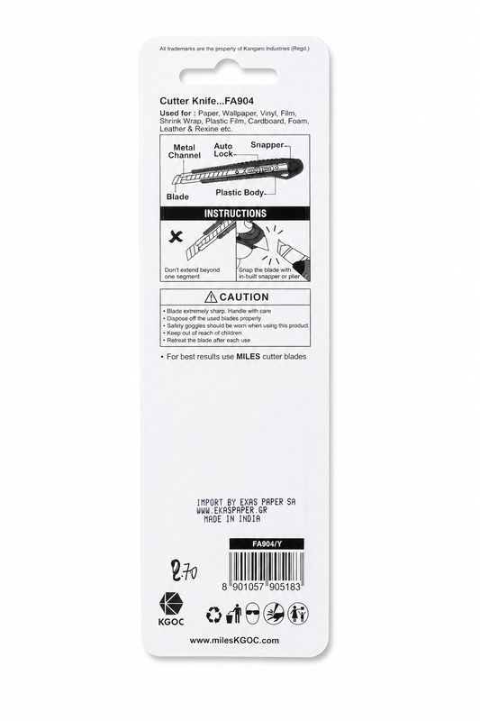 Miles FΑ904 large snap blade utility knife with ergonomic grip
